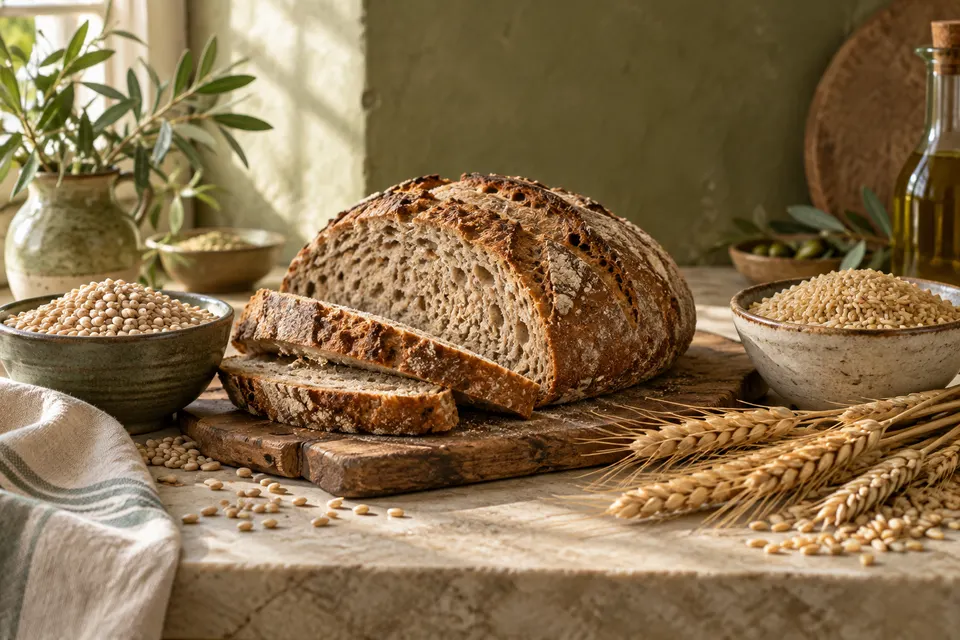 Pane integrale, orzo e riso integrale