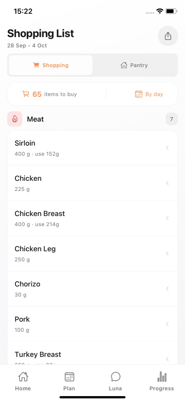 Grocery list