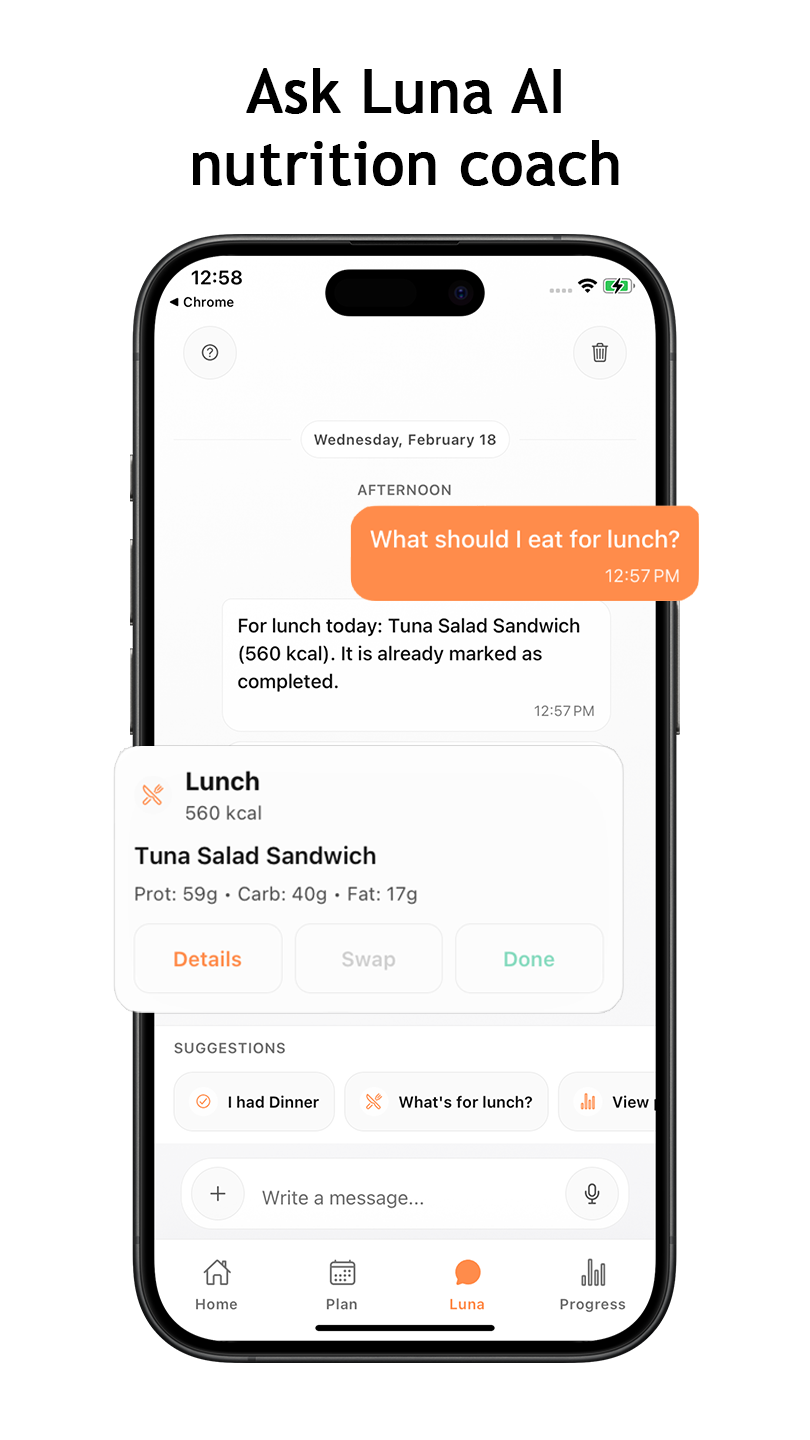 Chat with Luna, the AI nutrition coach